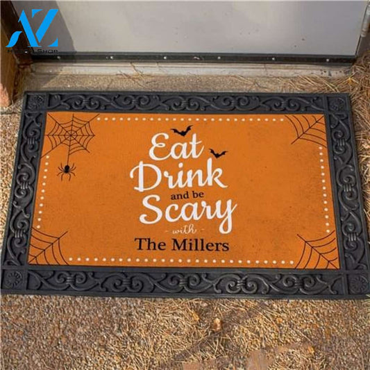 Personalized Eat Drink And Be Scary Halloween Doormat
