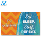 Personalized Eat Sleep Surf Repeat Doormat - 18" x 30"