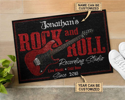 Personalized Electric Guitar Rock And Roll Customized Doormat