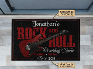 Personalized Electric Guitar Rock And Roll Customized Doormat