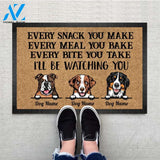 Personalized Every Snack You Make Cartoon Dog Printing Doormat, Customize Dog Breeds, Dog House Doormat, Dog gift, Dog Name Doormat, Custom dog,Funny Dog Doormat for Dog Lover