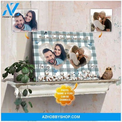 Personalized Everything Changes But My Love For You Never Will Canvas For Couple Wall Art Decor