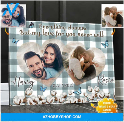 Personalized Everything Changes But My Love For You Never Will Canvas For Couple Wall Art Decor