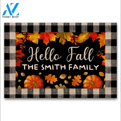 Personalized Fall Hello Fall Pumpkin Indoor And Outdoor Doormat Gift For Halloween Thanksgiving Christmas Birthday Gift Decor Warm House Gift Welcome Mat