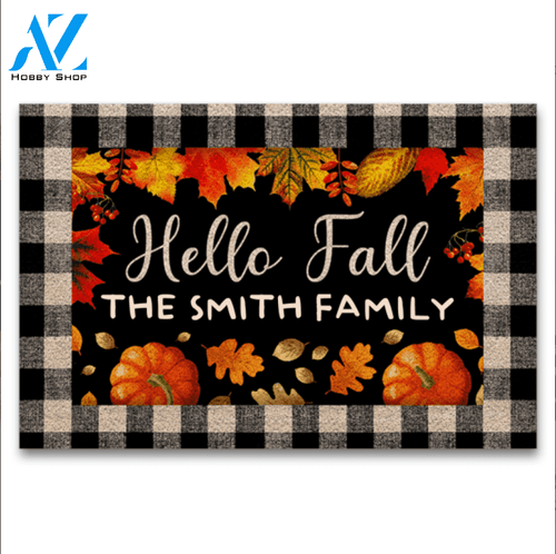 Personalized Fall Hello Fall Pumpkin Indoor And Outdoor Doormat Gift For Halloween Thanksgiving Christmas Birthday Gift Decor Warm House Gift Welcome Mat
