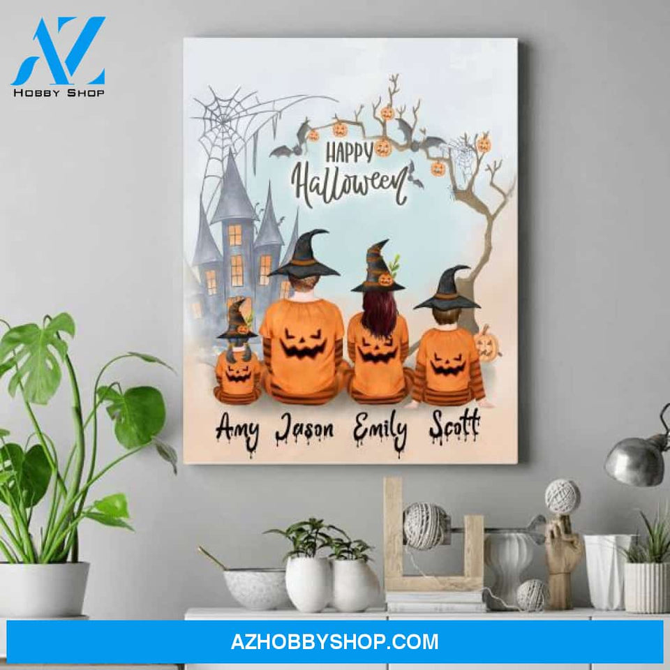Personalized Family Canvas Art - Halloween Themed Gifts - Best Family Gifts 2021