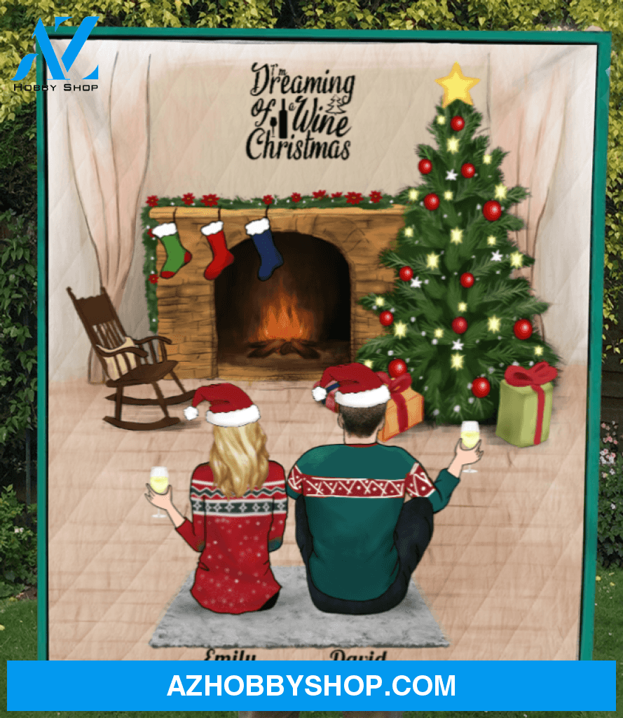 Personalized Family Christmas Gifts For The Whole Family Quilt Blanket, Dog and Cat Lovers - Parents With Kids & Pets - Upto 4 people - Merry Christmas