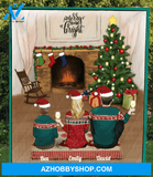 Personalized Family Christmas Gifts For The Whole Family Blanket- Parents & 1 Teenager - Merry and Bright