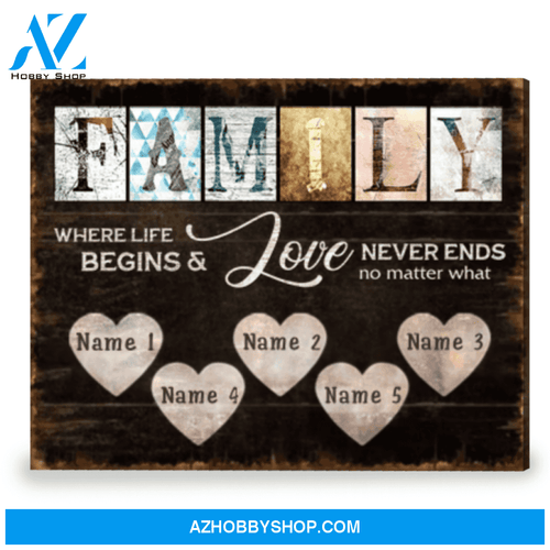 Personalized Family Gift Rustic Farmhouse Wall Decor Canvas Print