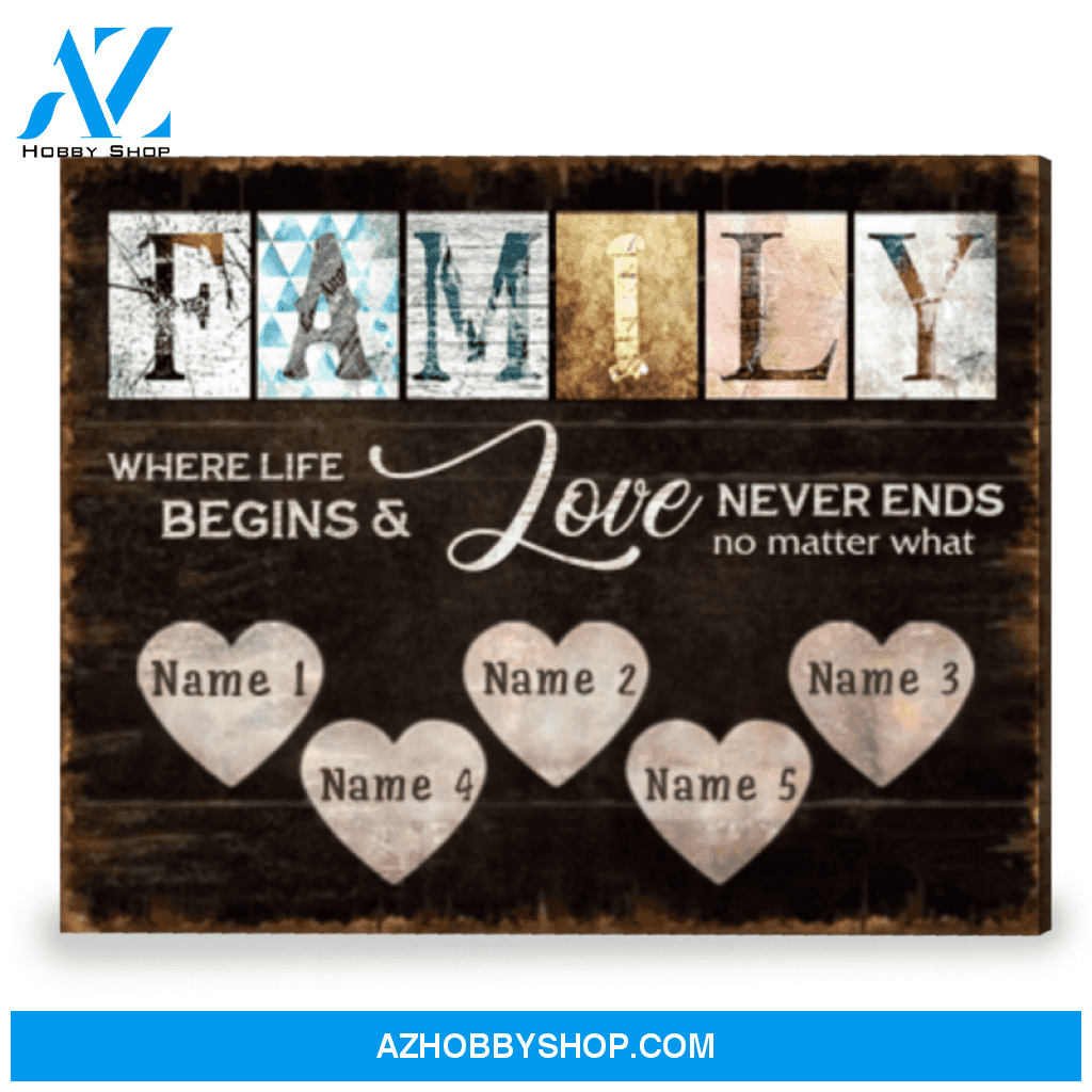 Personalized Family Gift Rustic Farmhouse Wall Decor Canvas Print