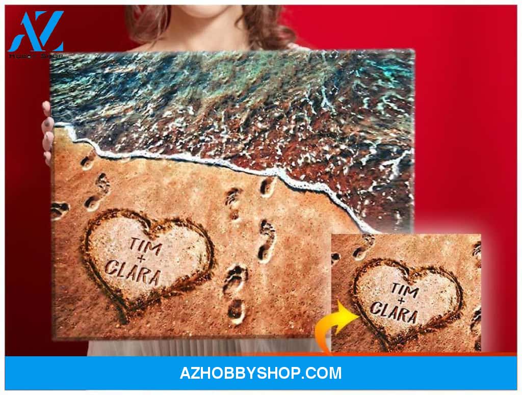 Personalized Family Name Beach Decor Wall Art Canvas