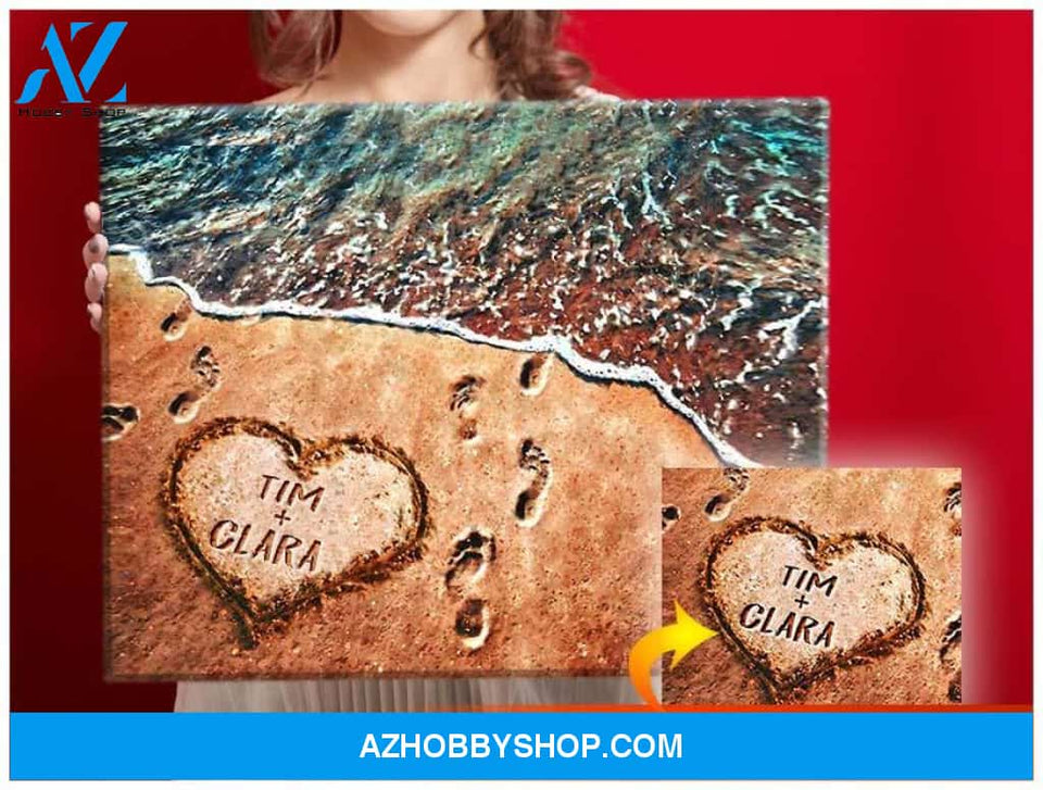 Personalized Family Name Beach Decor Wall Art Canvas