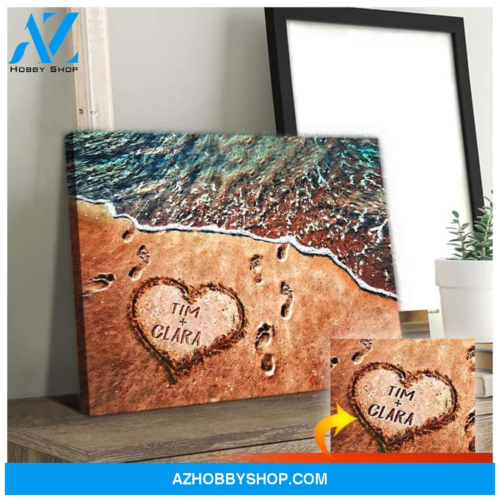Personalized Family Name Beach Decor Wall Art Canvas