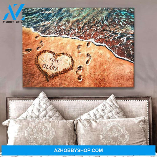 Personalized Family Name Beach Decor Wall Art Canvas