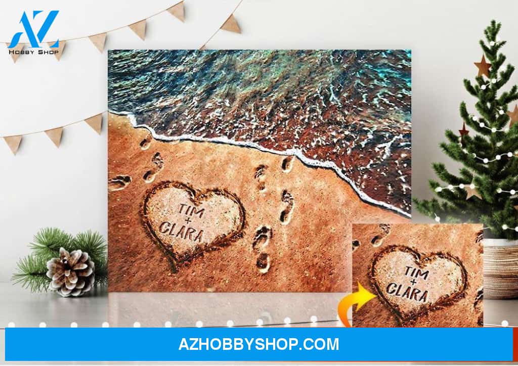 Personalized Family Name Beach Decor Wall Art Canvas