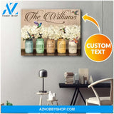 Personalized Family Name Hummingbird Wall Art Canvas