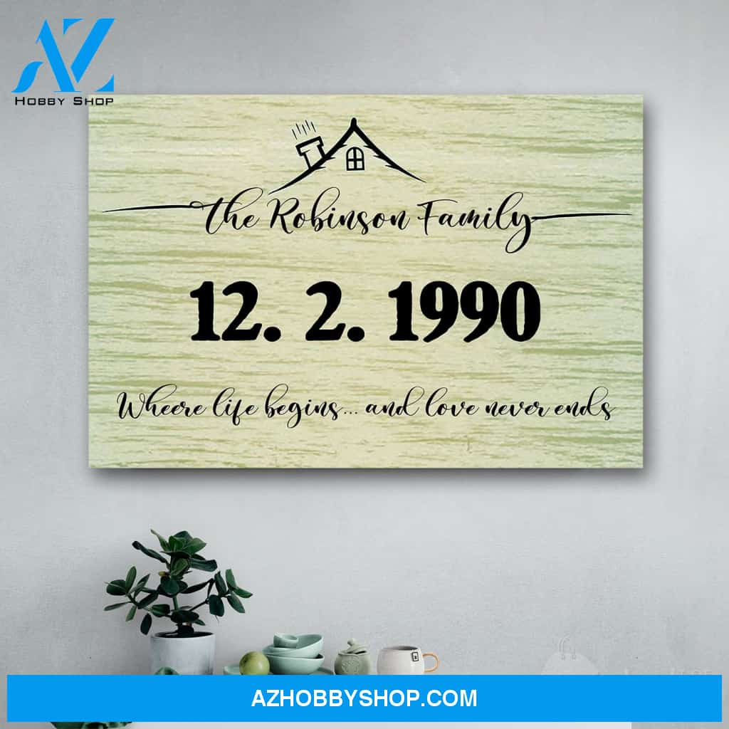 Personalized Family Name Quote Canvas Print Wall Art - Matte Canvas