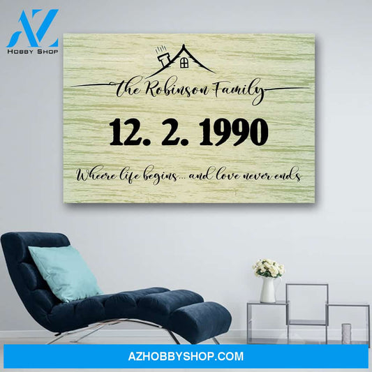 Personalized Family Name Quote Canvas Print Wall Art - Matte Canvas