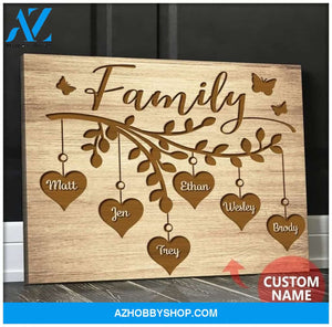 Personalized Family Tree Name Wall Art Canvas