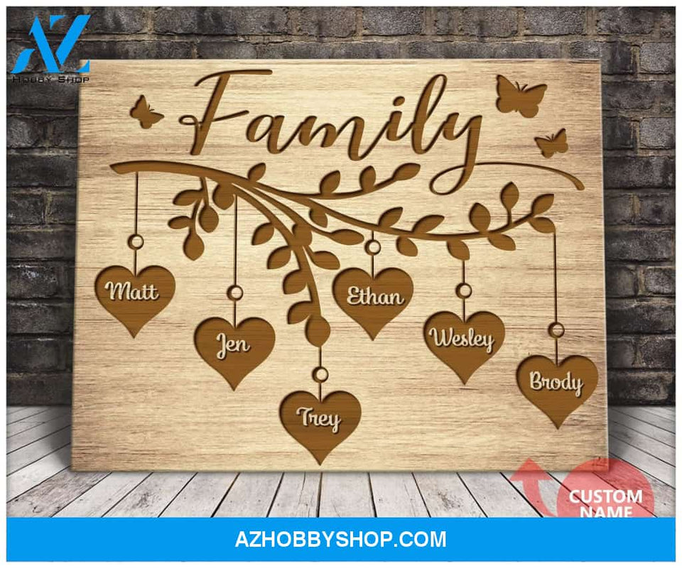 Personalized Family Tree Name Wall Art Canvas