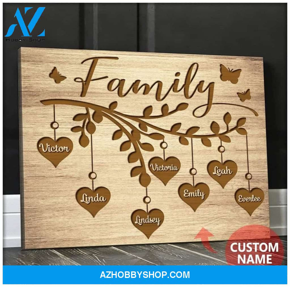 Personalized Family Tree Name Wall Art Canvas