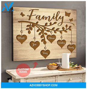 Personalized Family Tree Name Wall Art Canvas