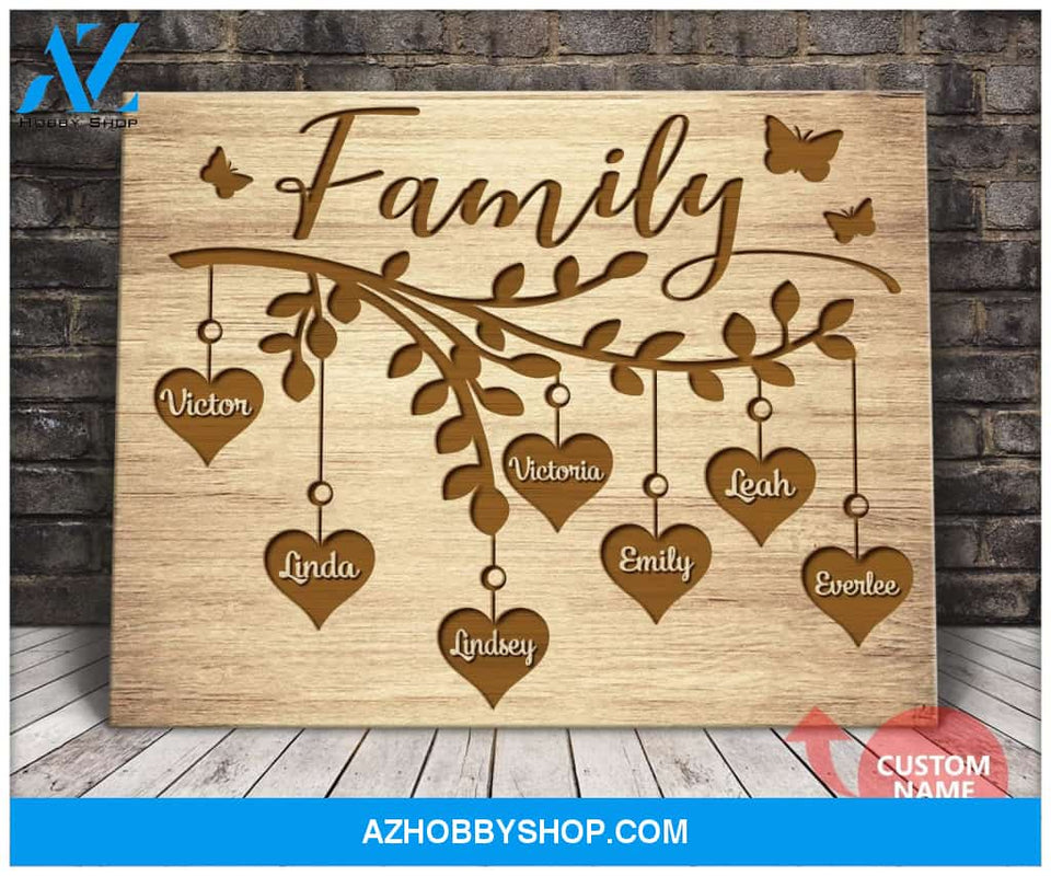 Personalized Family Tree Name Wall Art Canvas