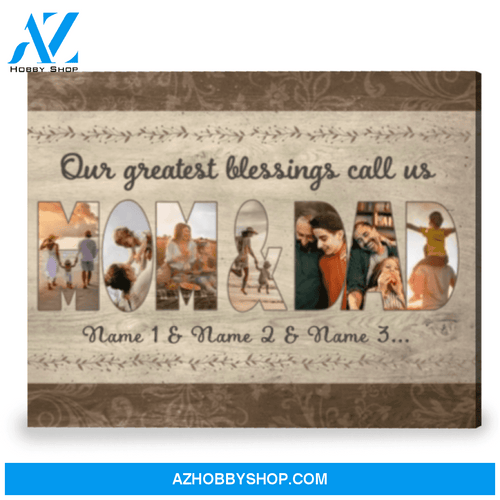 Personalized Family Wall Art Gift For Mom And Dad Photo Canvas Print