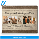 Personalized Family Wall Art Gift For Mom And Dad Photo Canvas Print