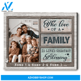 Personalized Family Wall Art Unique Family Gift Ideas The Love of a Family Canvas Print