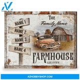 Personalized Family Wall Art With Names Farmhouse Sign Canvas Print
