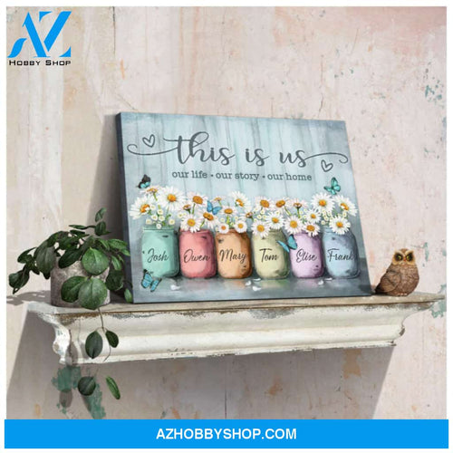 Personalized Family Wedding Gifts Daisy Flowers and Butterflies This Is Us Canvas Print