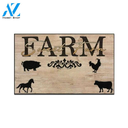 Personalized Farm Sweet Farm Doormat Farm Life Lover Mat Animal Doormat Welcome Mat Farm Rug Farmer House Decor Housewarming Gift Gift for Famer Friend Family Gift for Farm Animal Lovers