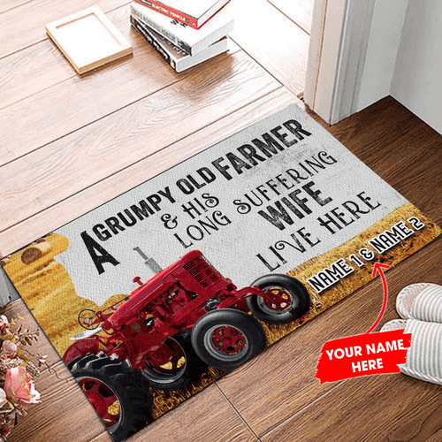 Personalized Farmer Grumpy old Custom Name Doormat Welcome Mat Custom Name Doormat Welcome Mat