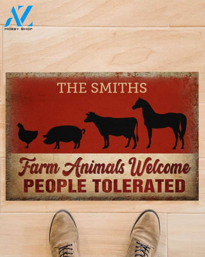 Personalized Farmer Probably In The Barn Vintage Indoor And Outdoor Doormat Warm House Gift Welcome Mat Gift For Farmer