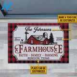 Personalized Farmhouse Faith Family Farming Custom Doormat