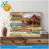 Personalized Farmhouse Rules Angus Cows Canvas Wall Art Decor