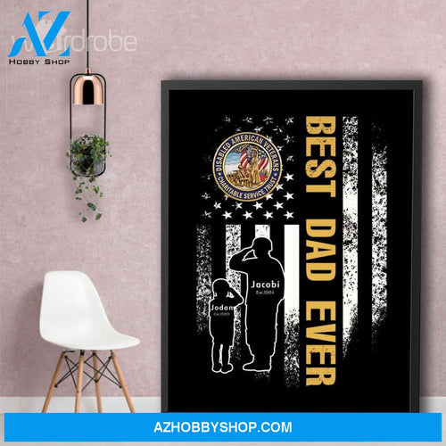 Personalized Father's Day Gift Custom Canvas Dad And Son Disabled American Veterans 1