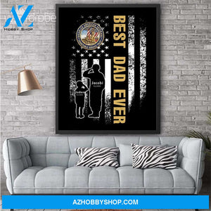 Personalized Father's Day Gift Custom Canvas Dad And Son Disabled American Veterans 1