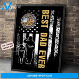 Personalized Father's Day Gift Custom Canvas Dad And Son Disabled American Veterans 1