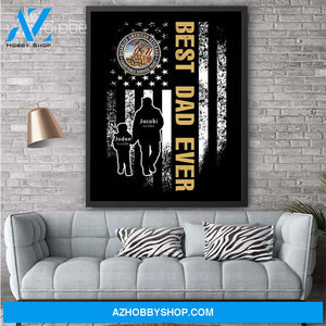 Personalized Father's Day Gift Custom Canvas Dad And Son Disabled American Veterans