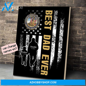 Personalized Father's Day Gift Custom Canvas Dad And Son Disabled American Veterans