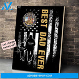 Personalized Father's Day Gift Custom Canvas Dad And Son Disabled American Veterans