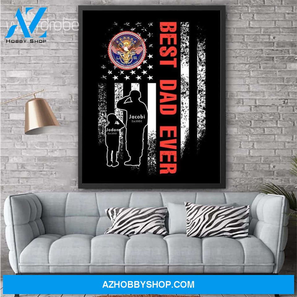 Personalized Father's Day Gift Custom Canvas Dad And Son Never Forget A Disabled Veteran 1