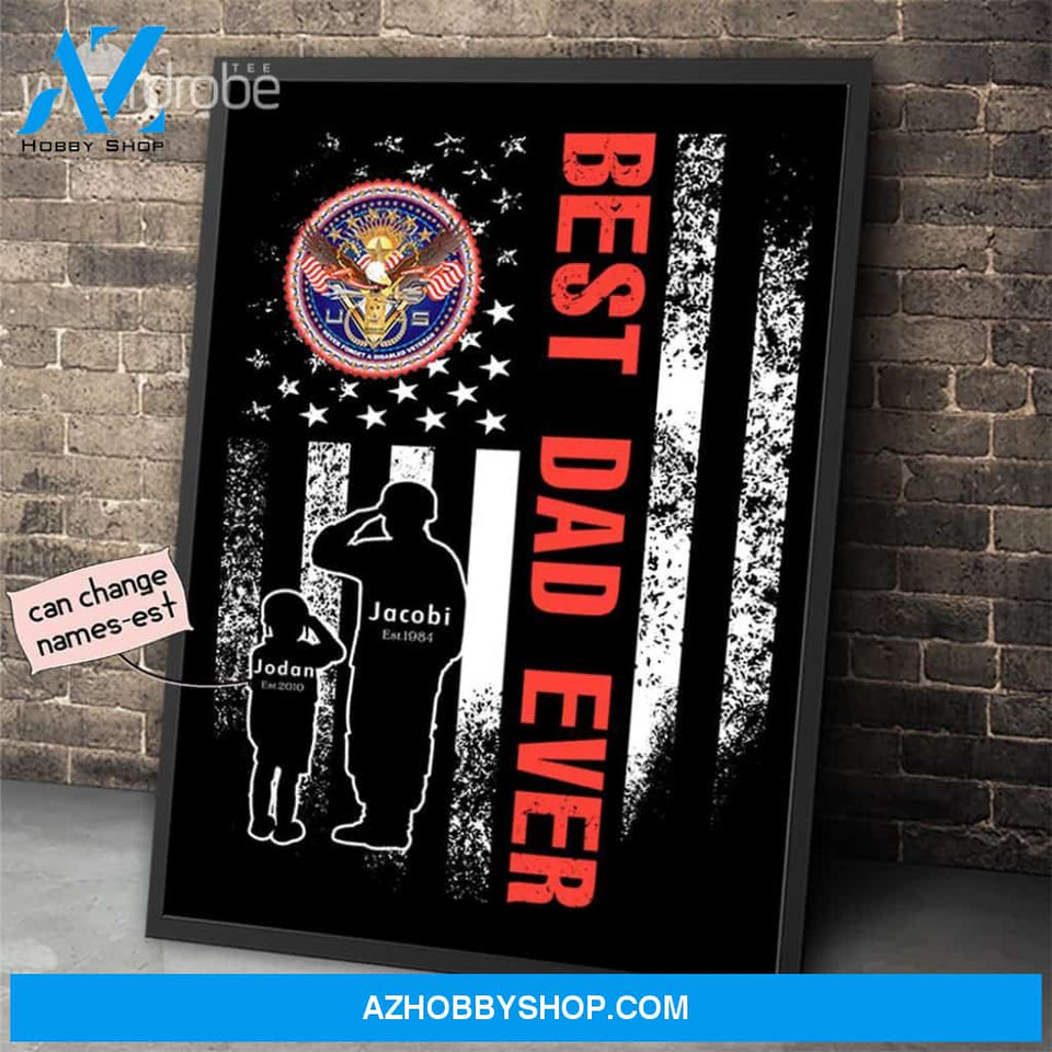 Personalized Father's Day Gift Custom Canvas Dad And Son Never Forget A Disabled Veteran 1