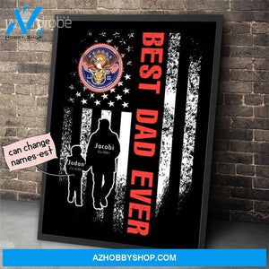 Personalized Father's Day Gift Custom Canvas Dad And Son Never Forget A Disabled Veteran