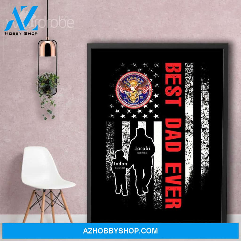 Personalized Father's Day Gift Custom Canvas Dad And Son Never Forget A Disabled Veteran