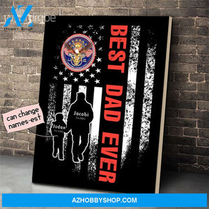 Personalized Father's Day Gift Custom Canvas Dad And Son Never Forget A Disabled Veteran