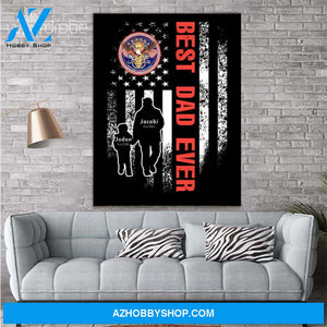 Personalized Father's Day Gift Custom Canvas Dad And Son Never Forget A Disabled Veteran