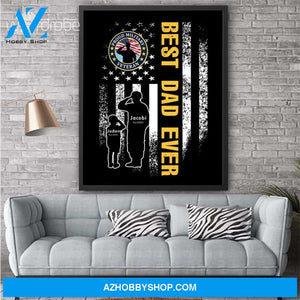 Personalized Father's Day Gift Custom Canvas Dad And Son Proud Military Veteran 1